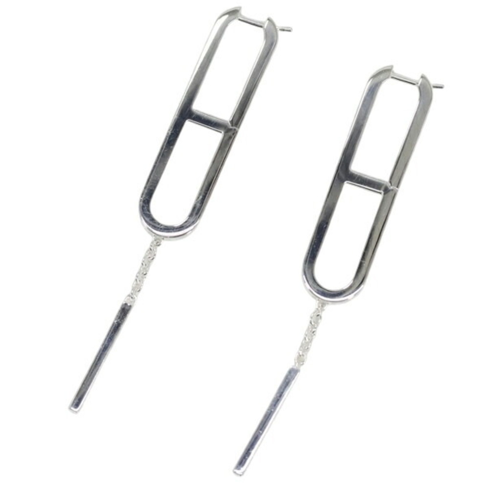 HERMES Silver Earrings